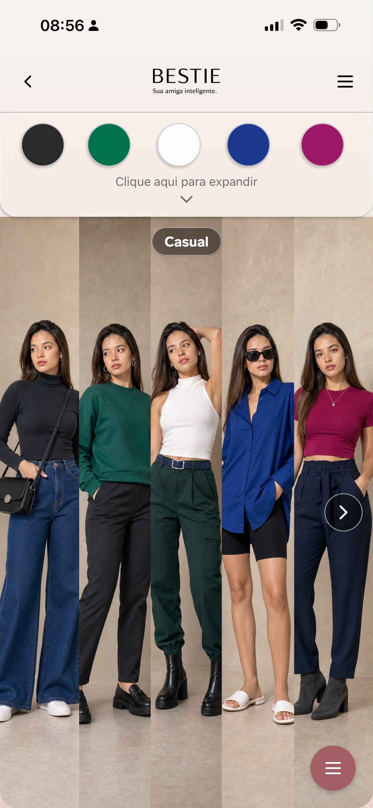 Resultado da colorimetria aplicado no estilo Casual