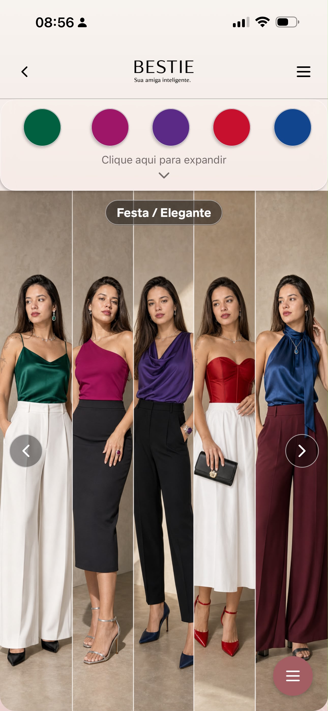 Resultado da colorimetria aplicado no estilo Elegante